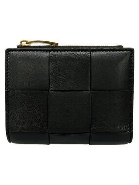 Bottega Veneta Bifold Wallet Cassette Black Leather